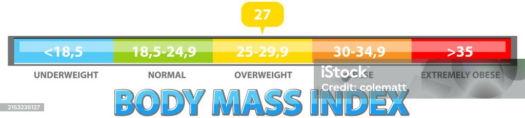 Bmi Colored Chart.pdf Colorcoded Bmi Scale With Weight Categories Stock Illustration ...