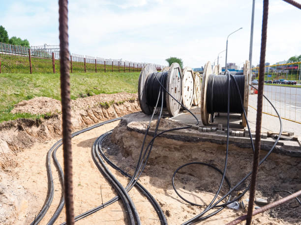 istock Close-up of electric cables on the ground in a construction site 2153240970