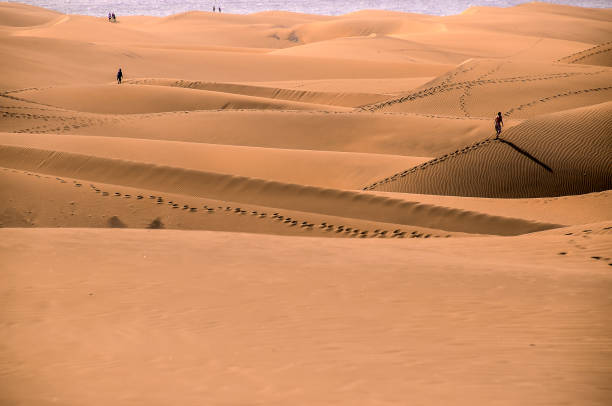 istock A desert scene with people walking in the sand 2153241717