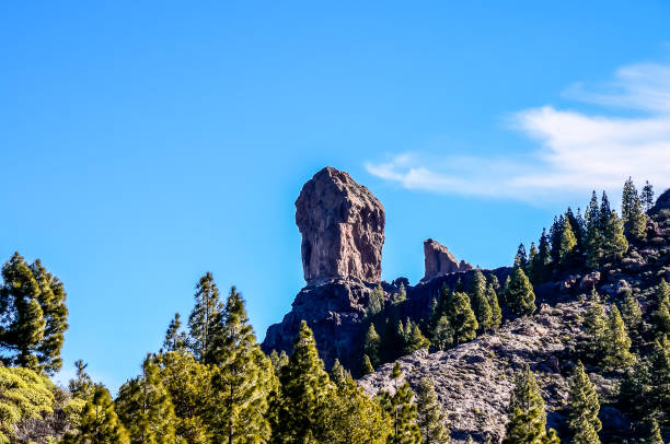 istock A mountain with a large rock on top and trees in the foreground 2153241734