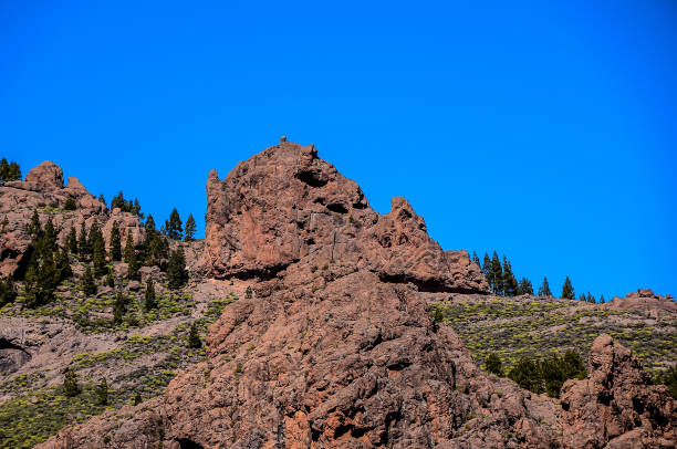istock A rocky mountain with a blue sky in the background 2153241812