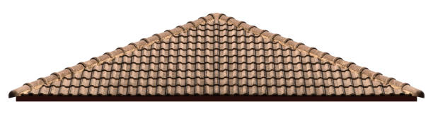 The house, the roof of which is covered with metal tiles