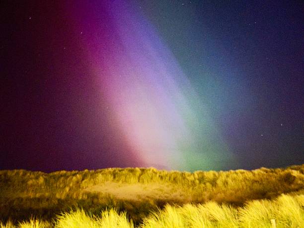 Aurora borealis aan de Nederlandse kust