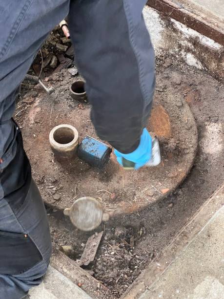 istock Washing and making safe an old underground diesel tank 2153250838