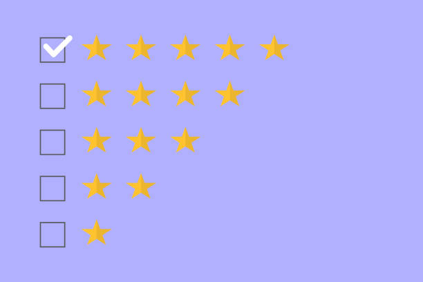 istock Five stars rating. Customers review and positive feedback. 2153251356