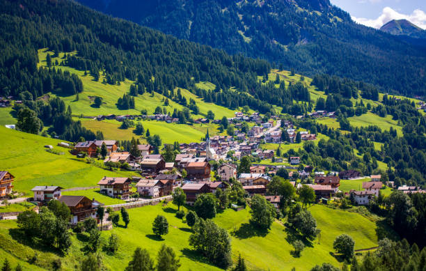 istock Selva di Cadore seen from above on a beautiful spring day 2153254139