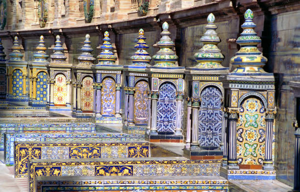 detail of colored majolica at Piazza di Spagna Siviglia