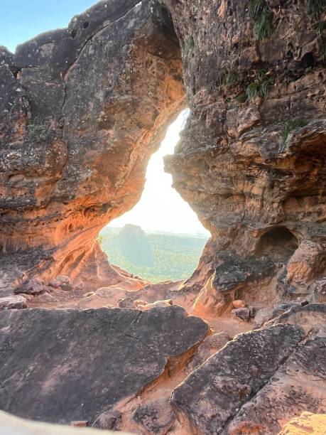 istock Geological formation on sandstone erosion by rain and wind 2153259853