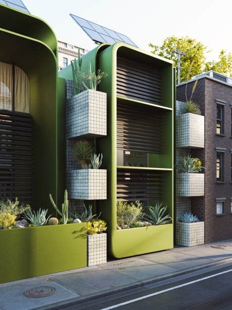 istock Modern houses in the city 2153262116