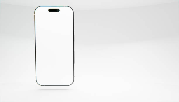istock front view of the glossy screen of a three-dimensional phone of a rendered image with a white background. 2153263573