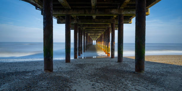 Sea coming in under a pier