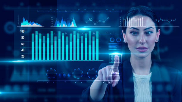 istock Internet of Things (IoT), blockchain technology, worldwide forex, financial exchange, abstract concept, Women accessing modern hologram personal database with fingerprint identification. 2153274554