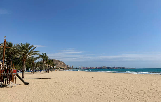 istock Beautiful ocean view at Alicante beach, sunny daylight 2153275542