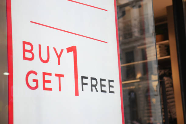 istock Large Sale text letters on white background on clothing store . 2153281124