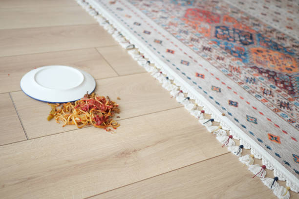 istock Spaghetti and sauce spilled on floor. 2153281595