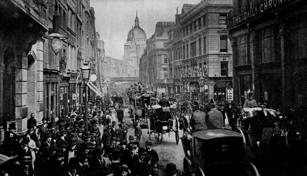 istock Fleet Street Crowded with People in London, England - 19th Century 2153294595
