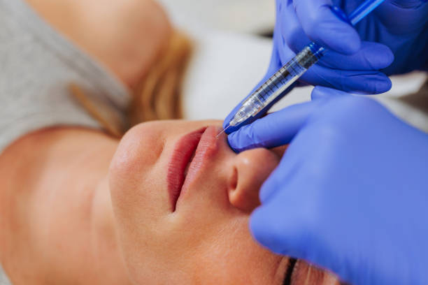 istock Facial aesthetic treatment with dermal filler 2153303723