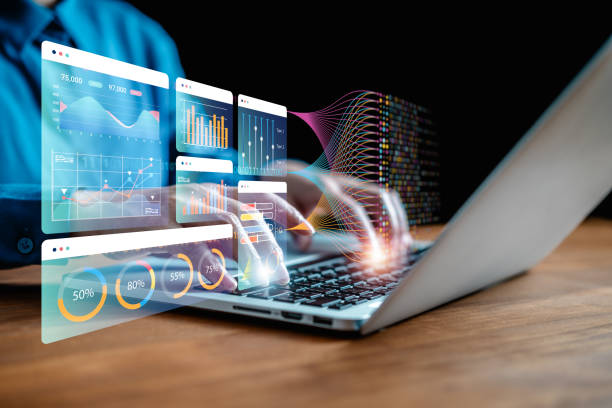 istock Scientist working with business data, finance, marketing report, Big Data Analytics technology, Processing Complexity information flow on virtual screen, machine learning, artificial intelligence, ML 2153308800