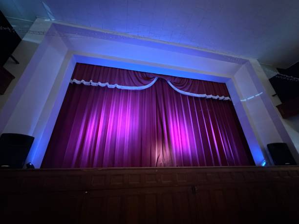 istock Velvet stage curtain in an auditorium 2153315157
