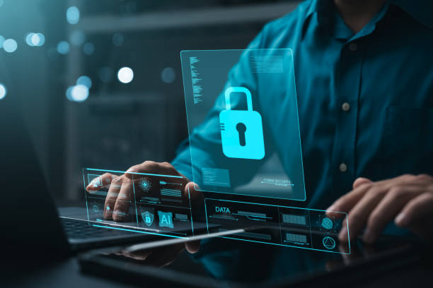 istock Cyber ​​security and data protection, businessman uses tablet to connect network. 2153334180