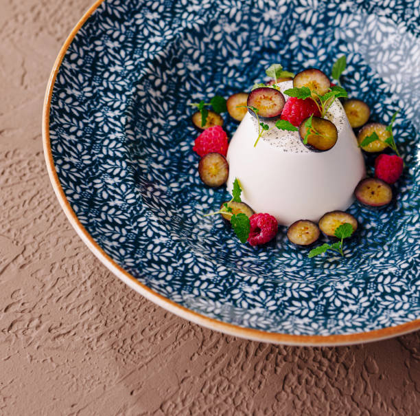 istock Elegant vanilla panna cotta with fresh berries 2153336008