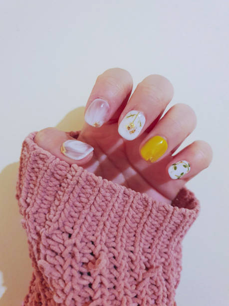 Colourful nail polish with an attractive design