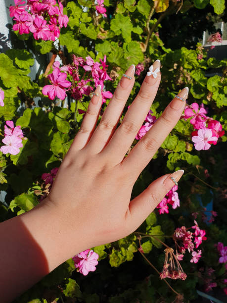 istock Colourful nail polish with an attractive design 2153338411