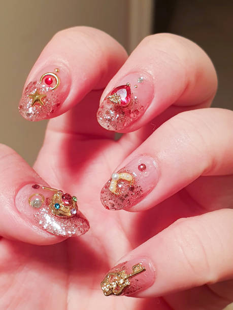 istock Colourful nail polish with an attractive design 2153338542