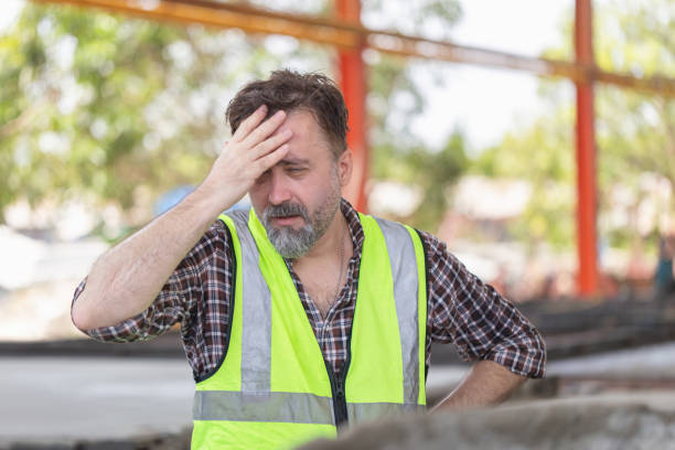 istock Serious caucasian man, a Senior engineer man at construction site 2153340844