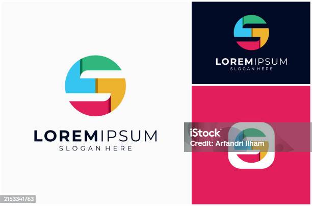 Circle Rounded S Letter S Initial Circle Round Circular Modern Simple Colorful Vector ...