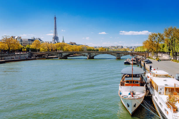 istock Scenic View of Eiffel Tower and River Seine in Paris 2153348646