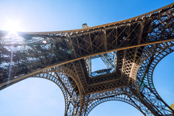 istock Underneath Eiffel Tower With Sunlight in Paris, France 2153350751