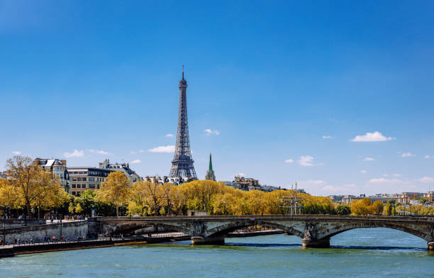 istock Eiffel Tower and Seine River on a Clear Day in Paris 2153350993