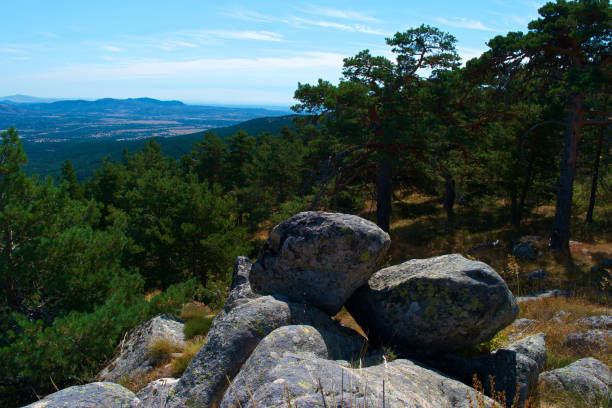view of spring mountain landscape near Madrid, Spain