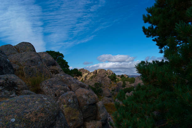 view of spring mountain landscape near Madrid, Spain