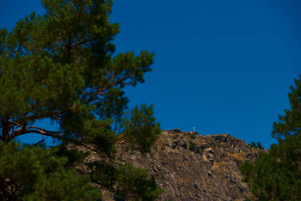 view of spring mountain landscape near Madrid, Spain