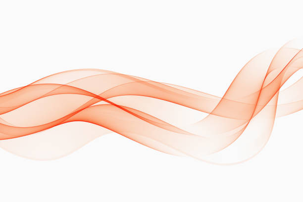 istock Abstract flow of smooth lines of peach color. Transparent wavy element. 2153355466