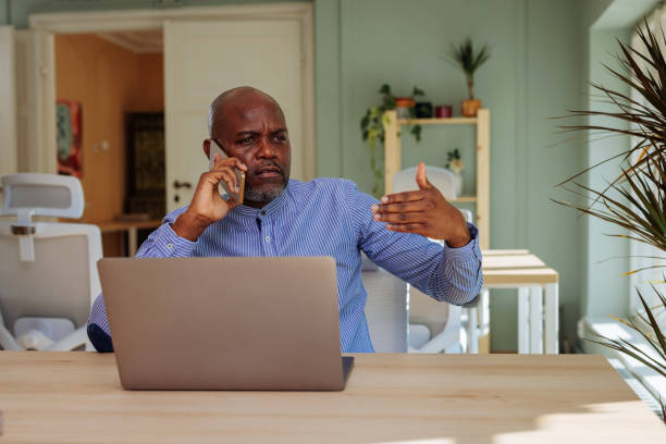 istock Male employee on a work call with a client 2153357961
