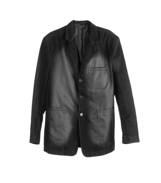 istock vintage black leather jacket isolated on white background 2153370331