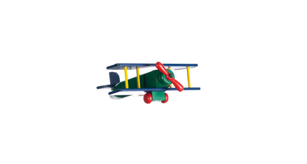 wooden airplane model isolated on white background