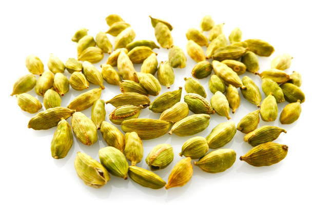 istock Cardamom seeds isolated on white background close-up view 2153375488