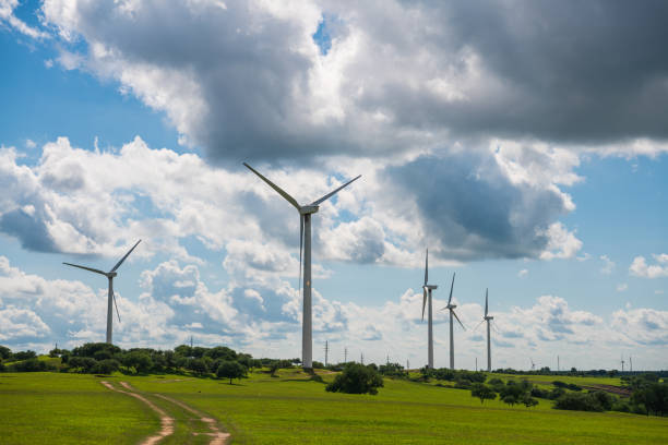 istock Daqing City Duerbot County Prairie Windmill Blue Sky and White Clouds 2153381385