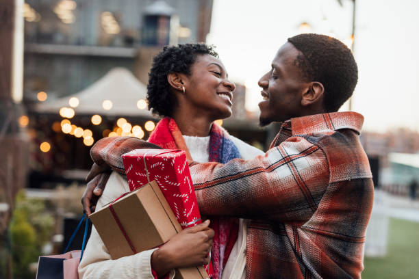 istock Christmas Couple Embracing 2153381541