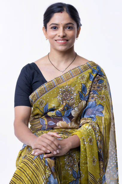 istock Young traditional indian woman against white background 2153384247