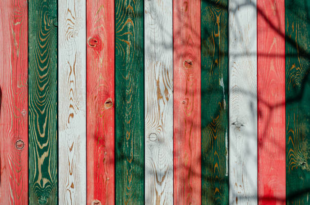 Multicolored planks, abstract vintage textured wood background.