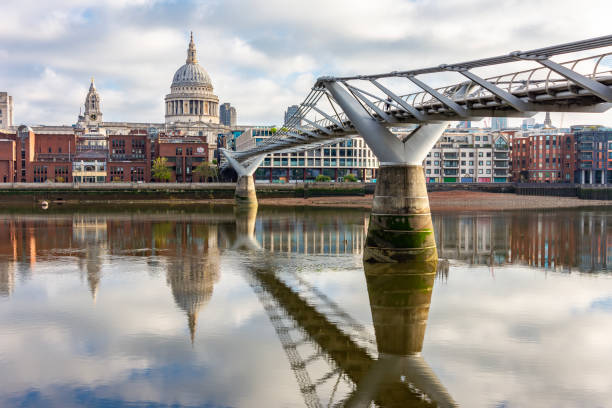 istock St. Paul's cathedral and Millennium bridge over Thames river, London, UK 2153388893