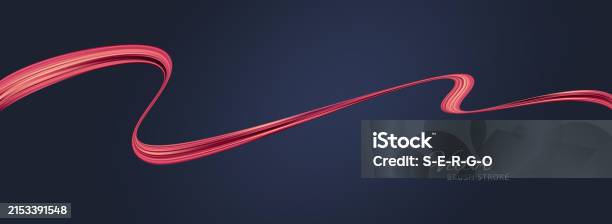 Red Flow Ribbon Red Flow Wave Red Paint Brush Stroke Flow Design Element Abstract Red ...