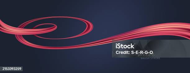 Red Flow Ribbon Red Flow Wave Red Paint Brush Stroke Flow Design Element Abstract Red ...