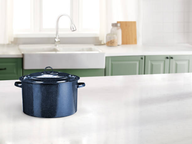 istock Canning pot with empty canning jars on a countertop in a kitchen 2153393781