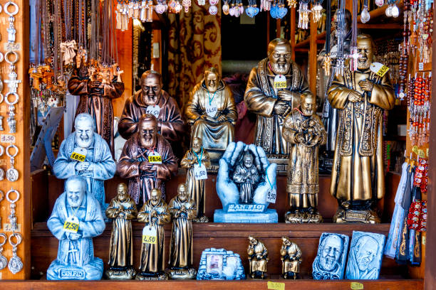 Souvenirs of Saint Pio for sale, San Giovanni Rotondo, Italy
